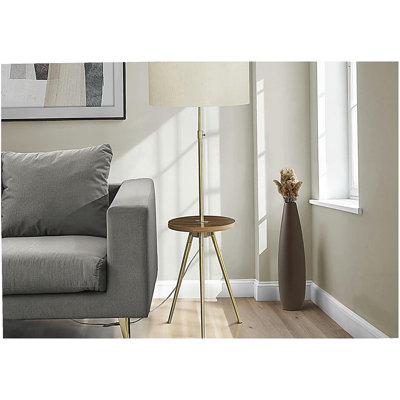 Luminaire, floor lamp, 63 inches high, black metal, ivory/cream shade, modern style