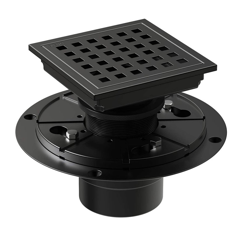 Drain de plancher de douche carré 4 pouces
