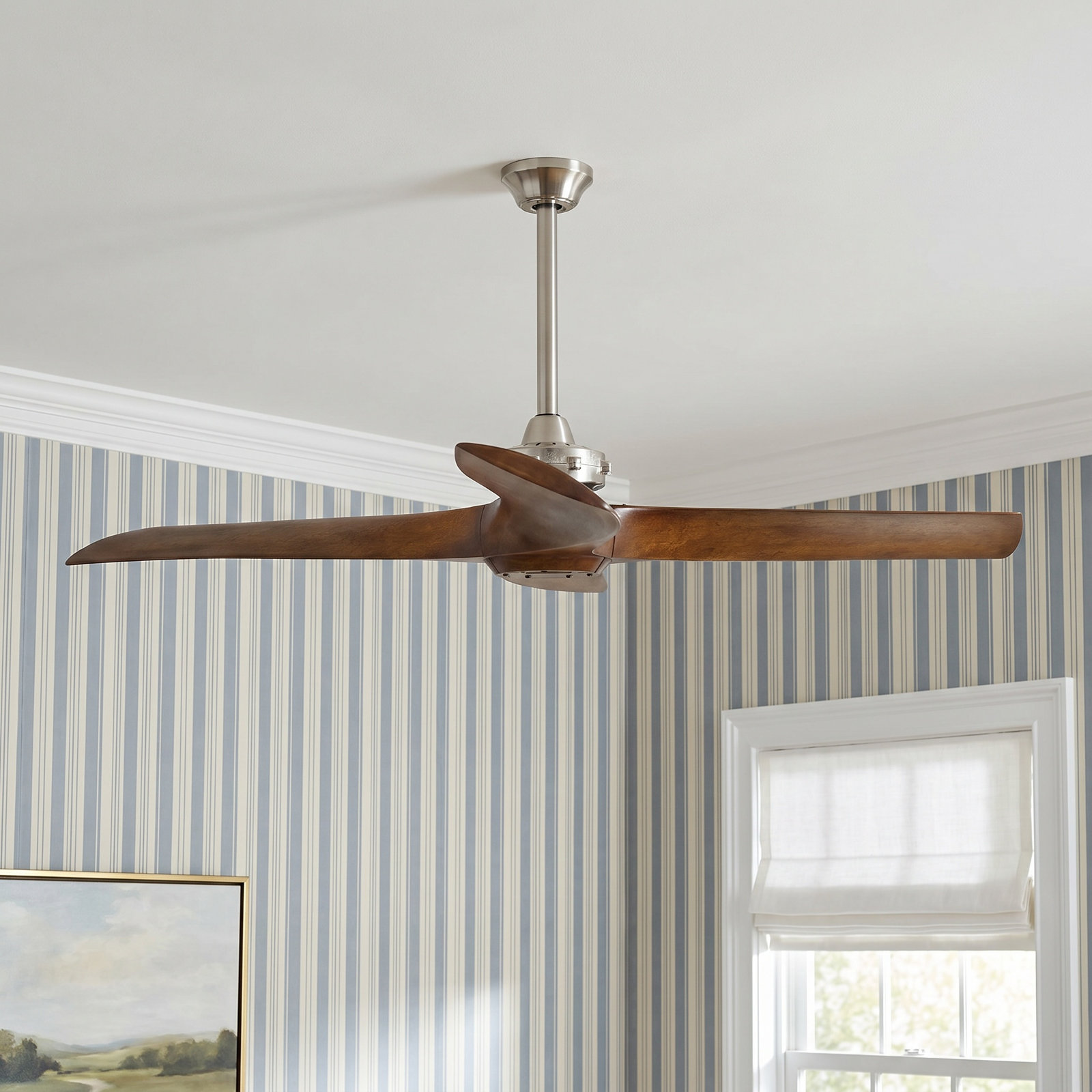 60" Ceiling Fan, Brushed Nickel/Distressed Koa