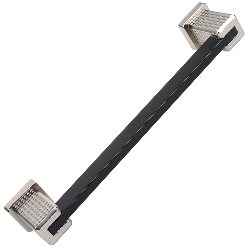 Poignée barre 6 à 16 po GlideRite, Noir mat / argent, 5.06"