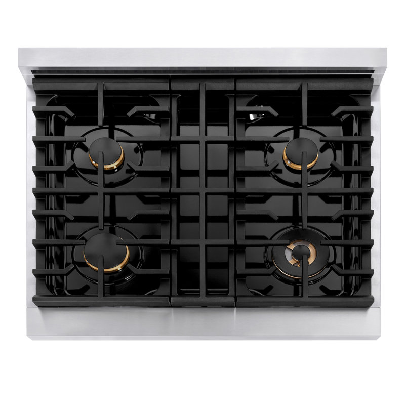 ZLINE Autograph 36" Paramount Dual Fuel Range w/ 6 Burners & Champagne Bronze Accents (SDRZ-36-CB), 4.2 cu ft, 4 burners