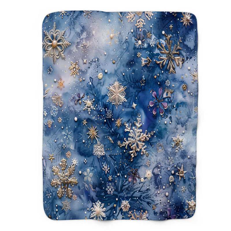 Icy Patterns - 1 pièce Sherpa Premium, Lit simple
