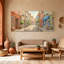 Ensemble de 3 impressions sur toile, "Scène de ville européenne charmante"-449271040