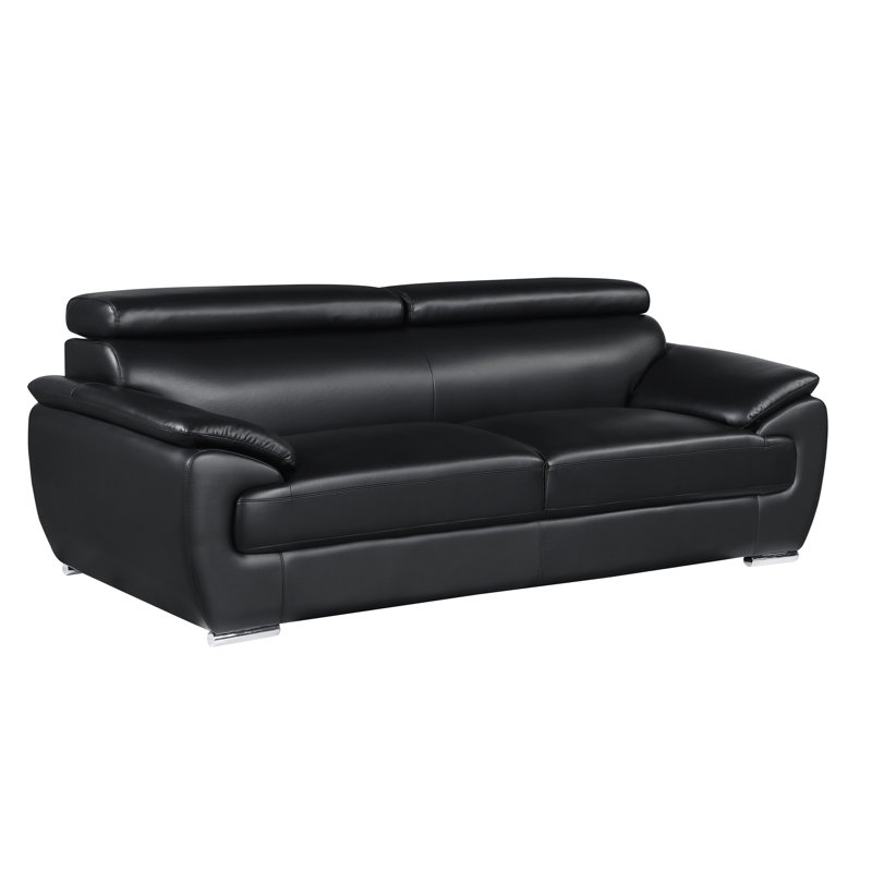 Canapé en cuir véritable, Noir