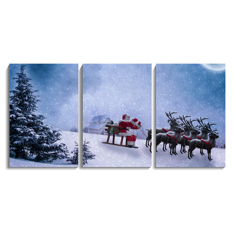 The Holiday Aisle® Christmas Santa Claus - 3 Piece Floater Frame ...
