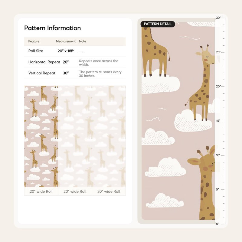 Girafe, Non tissé, non collé