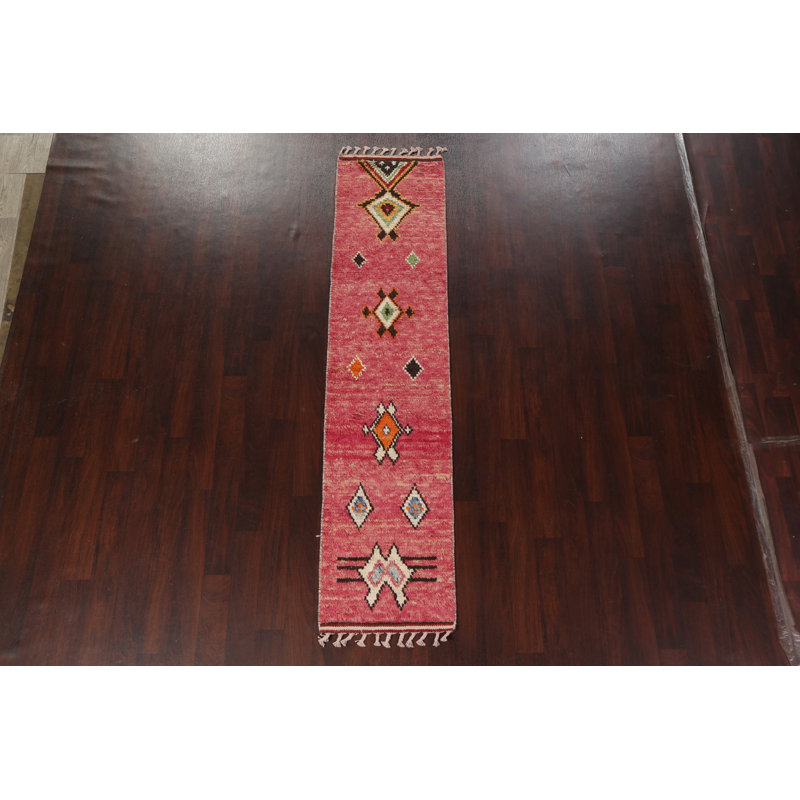 One-of-a-Kind 2'0" X 8'10" New Age Runner Wool Area Rug in Pink