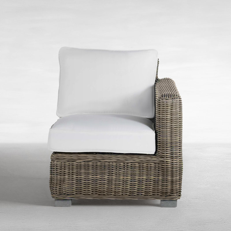 Rustic Patio Lounge Chair with Cushions, Welt, Intermix Indigo, Oyster
