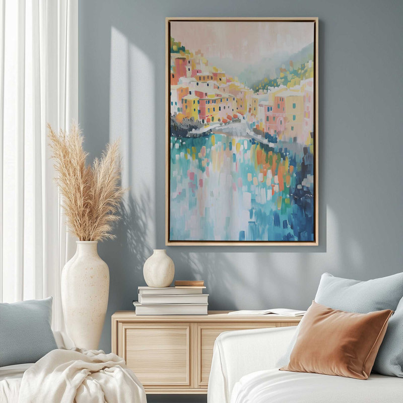 Port Cliffside Glow II, Érable américain, Toile avec cadre, H 37 po x l 25 po