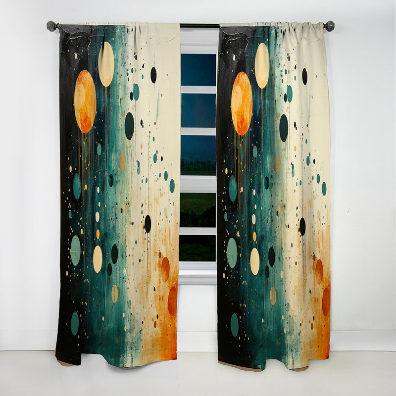 Adah - Rideau occultant abstrait minimalisme - 1 panneau, L 52 po x L 63 po