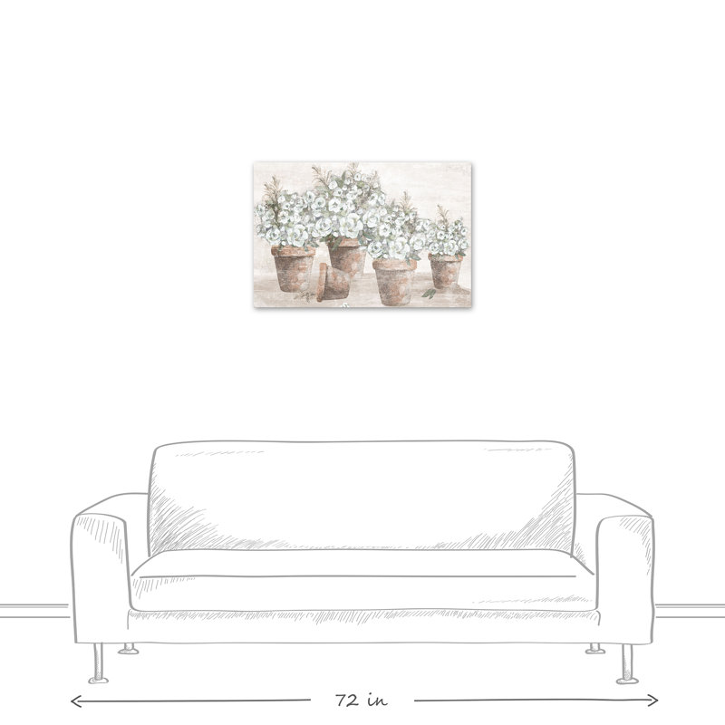 Floral pots naturels sur toile