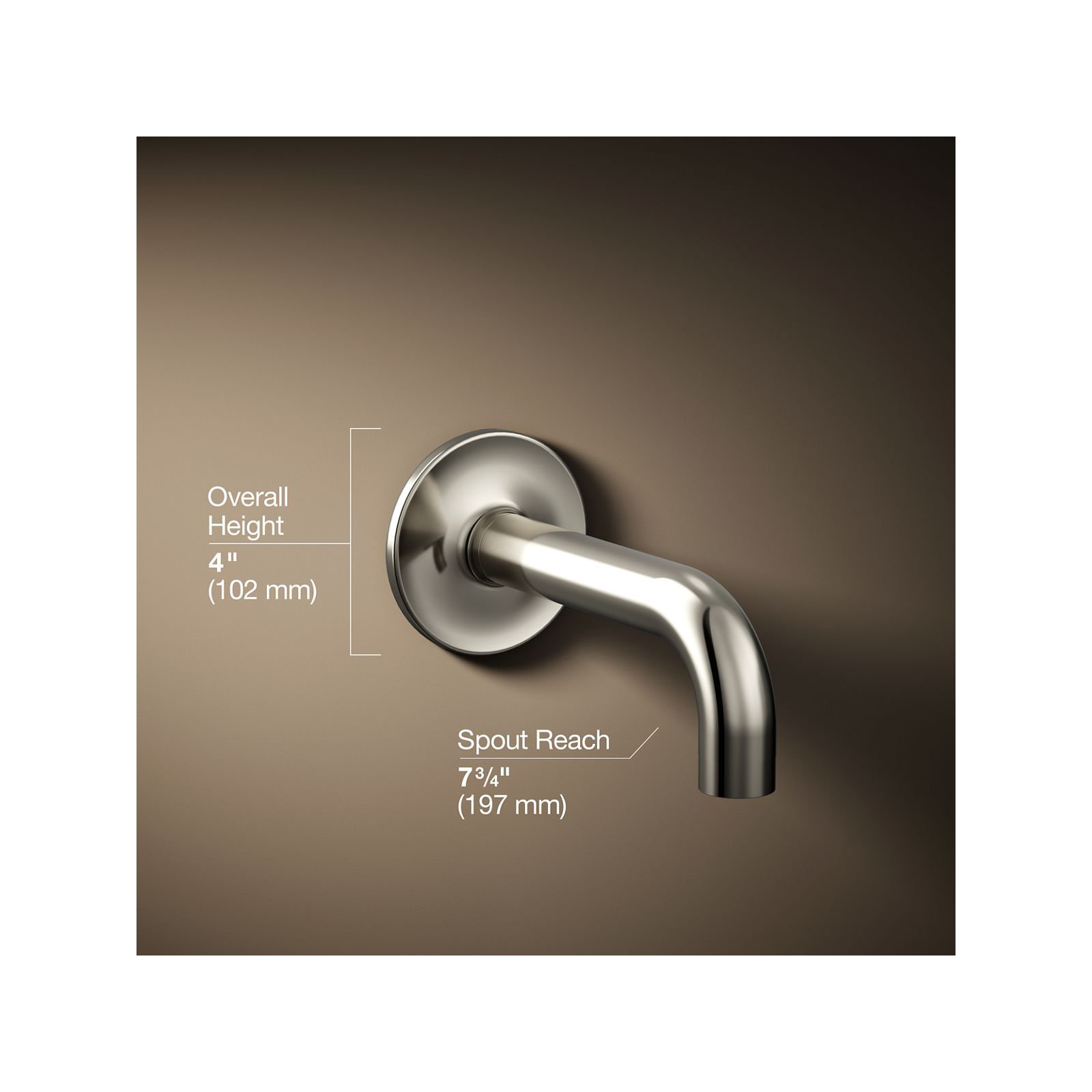 Purist Wall Mounted Tub Spout, Vibrant Polished Nickel