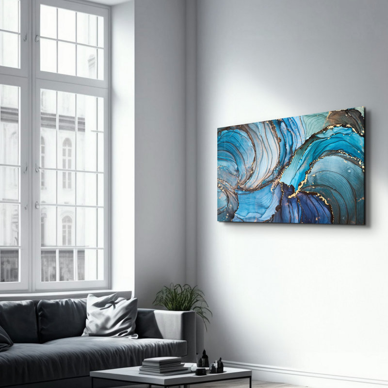 Peinture murale élégante en verre trempé 18,1 po x 28,3 po | 100% verre trempé, épaisseur: 0,16 pouce | Imprimé UV pour des couleurs éclatantes et une durabilité | Parfait pour la décoration intérieure et l'esthétique moderne