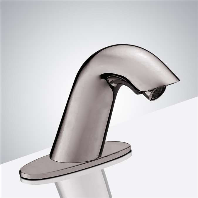 Robinet mains libres automatique en nickel brossé Conto Commercial Design, Eau froide
