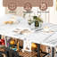 Îlot de cuisine avec sièges et rangement, table bistro et chaises, ensemble de 2 avec 5 tablettes, petite table de bar moderne et 2 tabourets rembourrés en polyuréthane avec dossiers pour les petits espaces-652573669