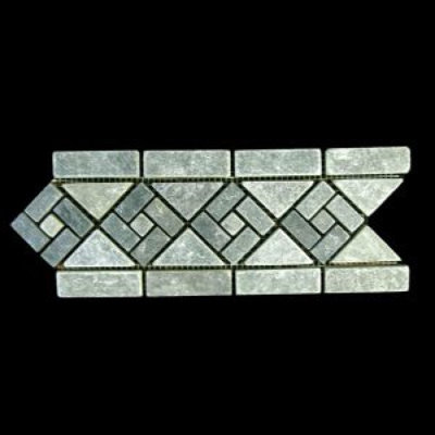 Amagansett Natural Stone Mosaic Border Listello and Accent Tiles