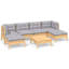 Ensemble de salon de jardin Vidaxl en bois de pin massif gris, 100% polyester grand-299097165-299097166