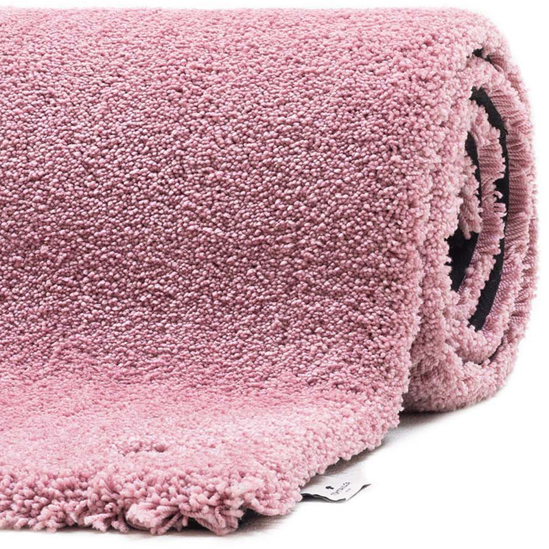 Cozy Handmade High Pile Pink Rug, Rectangle 65 x 135cm