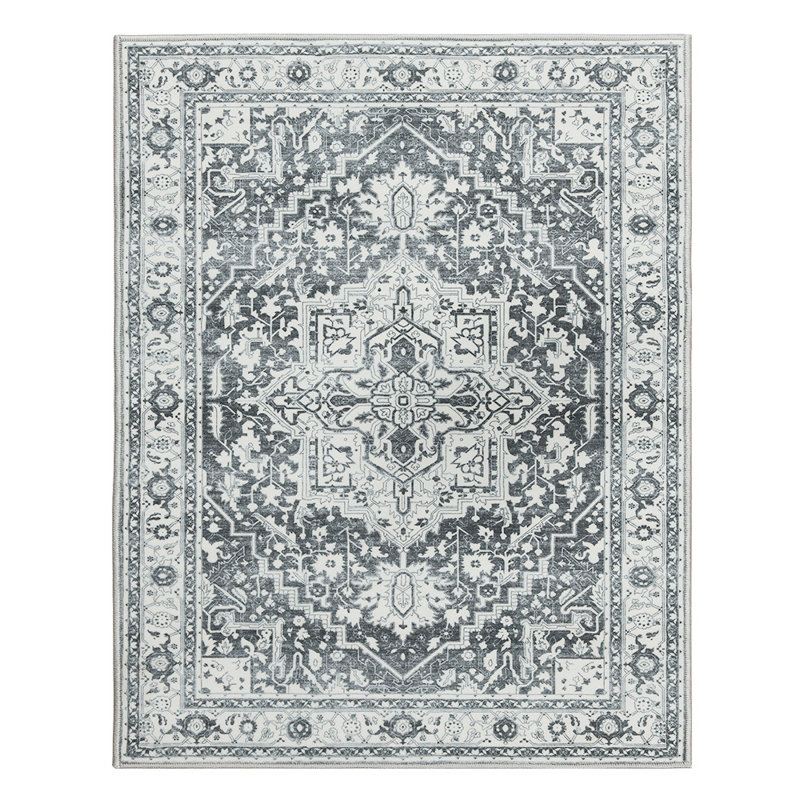Purrier Chenille Mashine Washable Vintage Indoor Arae Rug with Non-Slip Backing for Bedroom Living Room Kitchen Entryway