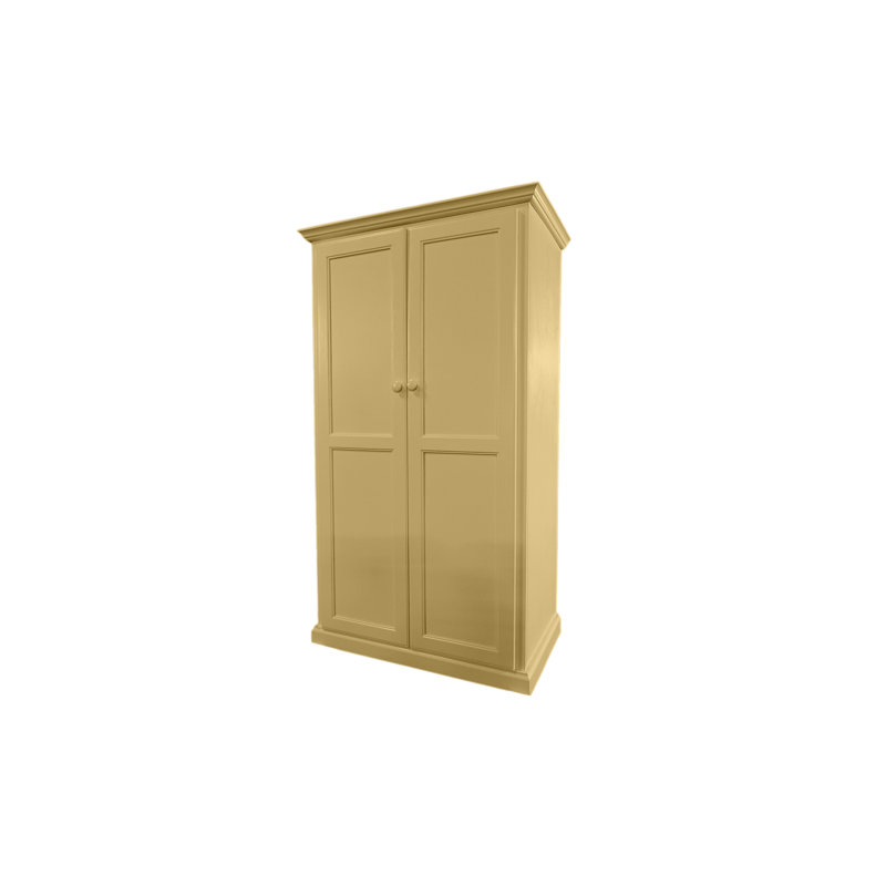 Bureau armoire en bois massif Breeda, Jaune Cupola