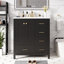 Ensemble de meuble-lavabo 30 po avec lavabo en céramique, armoire de rangement en bois massif, ensemble de meuble-lavabo autoportant avec 4 tiroirs et portes à fermeture douce, meuble-lavabo-1503630172