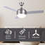 Ventilateur de plafond standard de 48 po à 3 pales avec télécommande et ensemble d'éclairage Besma