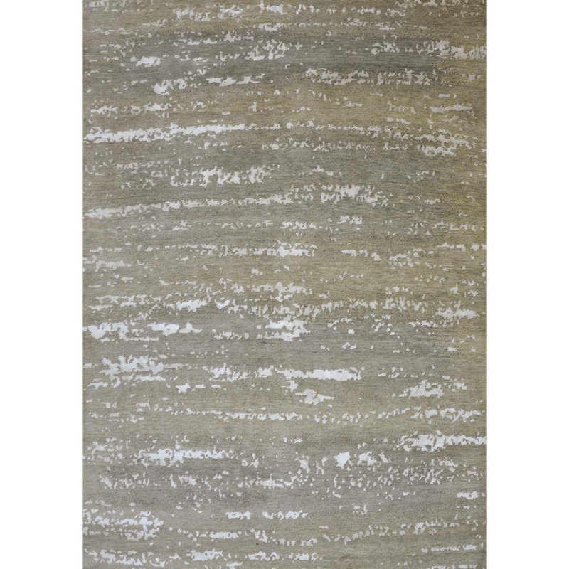 Hand-Knotted High-Quality Beige Area Rug, Rectangle 6' x 9'