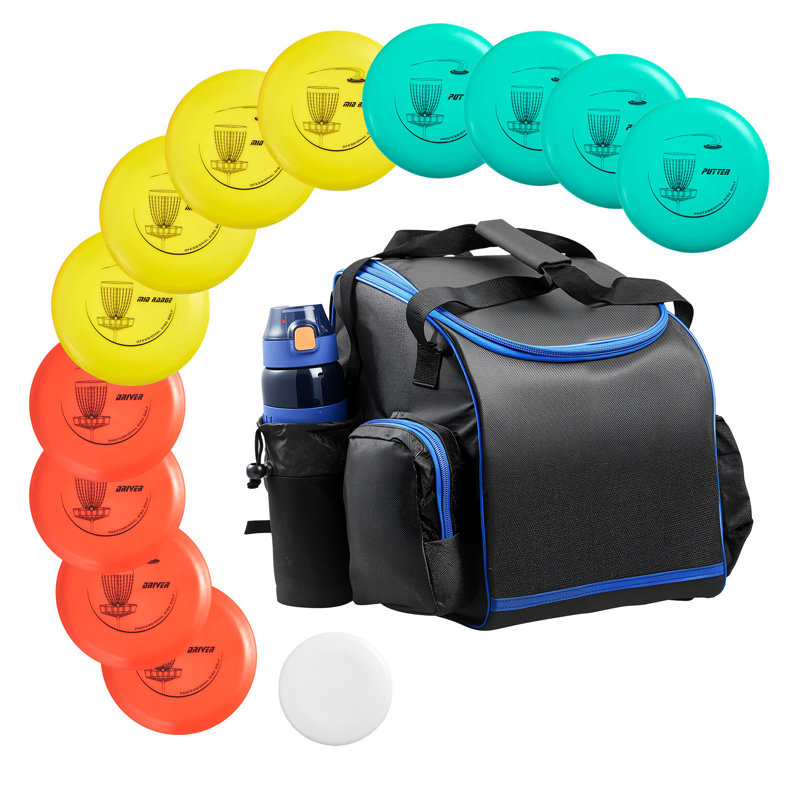 Ensemble de disque de golf, 12 disques volants PCS pour débutants, ensemble de démarrage de disque de golf, avec Putter, milieu de gamme, pilote, y compris un mini marqueur, sac à dos portable, pour la cour extérieure, la pelouse, la plage et le parc