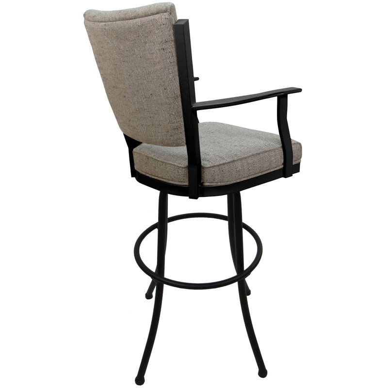 Très grand tabouret pivotant en métal Varges, Bois flottant Hemsath, Noir