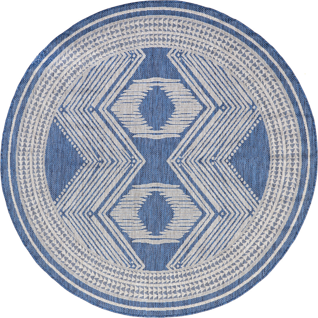 Alvina Blue Indoor/Outdoor Area Rug Foundry Select Rug 