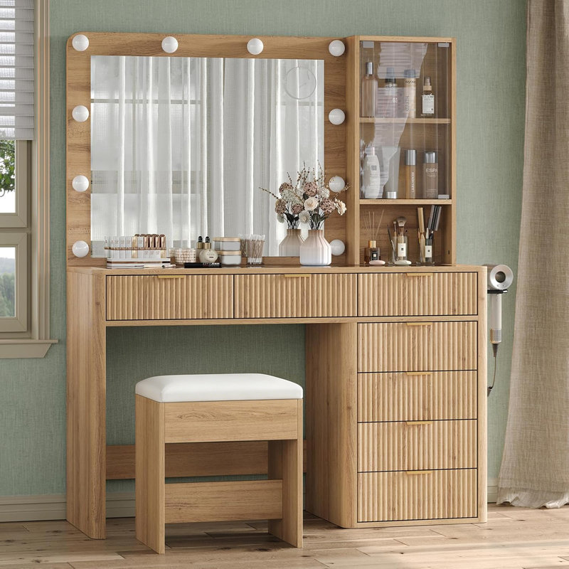 Tamya Dressing Table, Natural Oak
