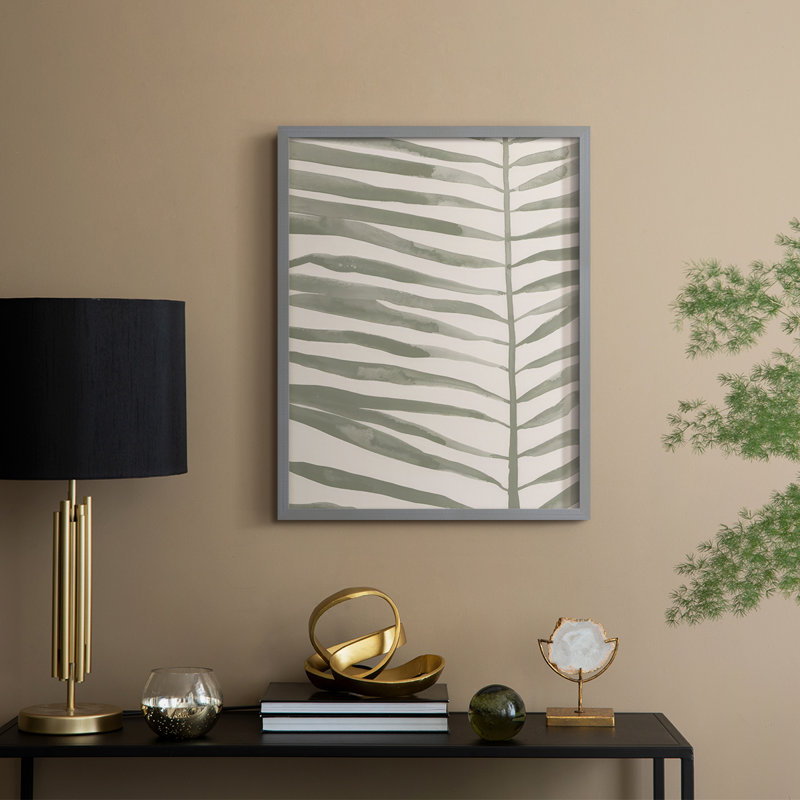 «Frond Fingers II», reproduction encadrée - bois massif, 11" H x 9" W, Gris