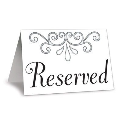 Carte de table réservée