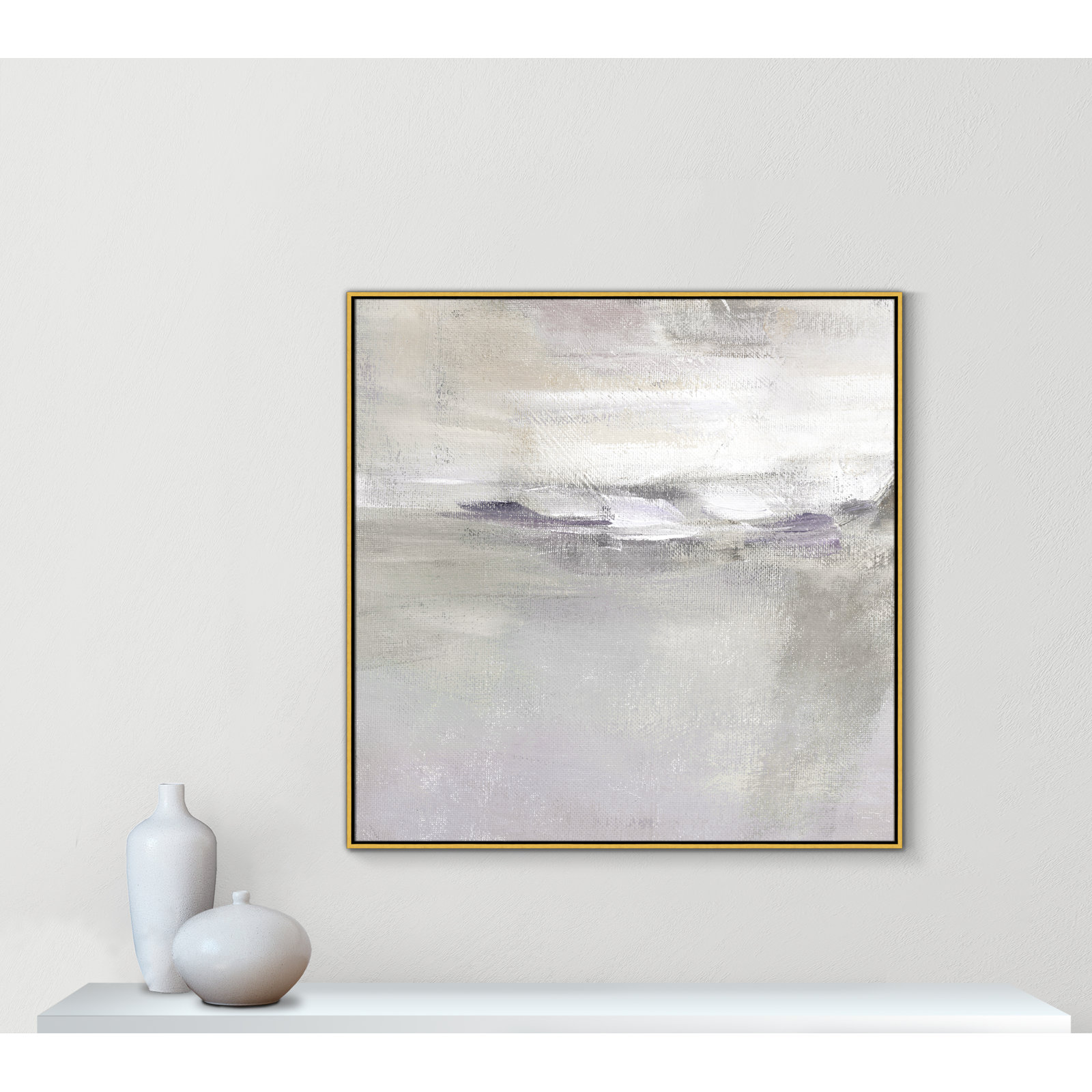 Abbott "Lilac Horizon" Print by Nan, 46.5" H x 46.5" W, Gold Framed