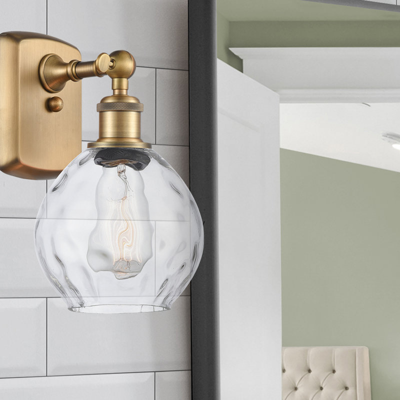 Fernwood Armed Sconce, 60 Watt Vintage Incandescent Bulb, Satin Gold