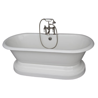 Columbus 61'' x 31'' Freestanding Soaking Cast Iron Bathtub with Faucet