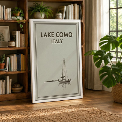 Lake Como Sailing Minimalist - Wrapped Canvas