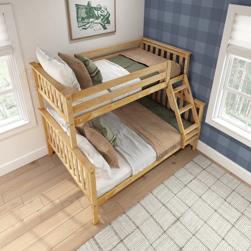 Aileana Twin Over Full Solid Wood Standard Bunk Bed, Natural