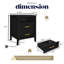 Ensemble de 2 tables de chevet avec station de charge, table de chevet avec tiroirs de rangement Stanley, table de chevet pour la chambre à coucher, table de bout ou table d'appoint pour le salon Stanley, P 15,5 po x l 18,9 po x H 24 po, noir-300011298