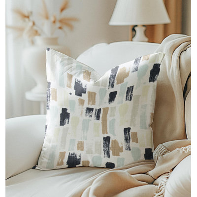 Abstract Stripe Cotton Slub Pillow Cover