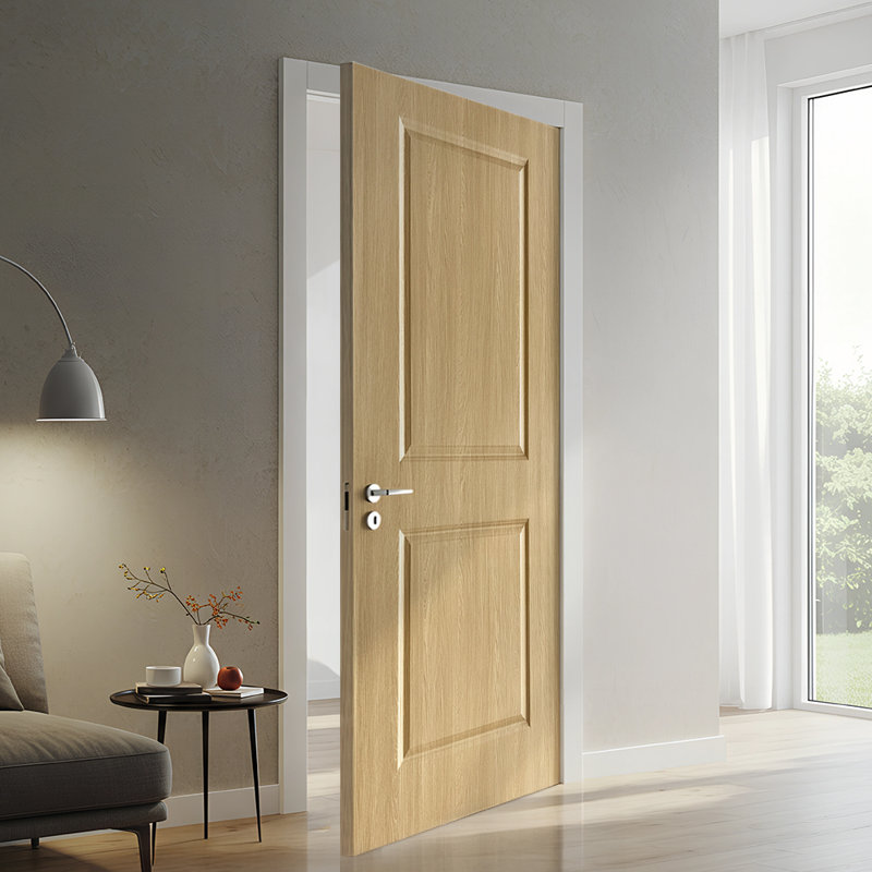 2 Panel Hollow Core Oak Finished PVC Composite Interior Door Slab, 30" x 80"