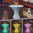 22.8" Slim Waist LED Color Changing Cocktail Table, Cordless Rechargeable Pub Table with Remote for Patio & Party