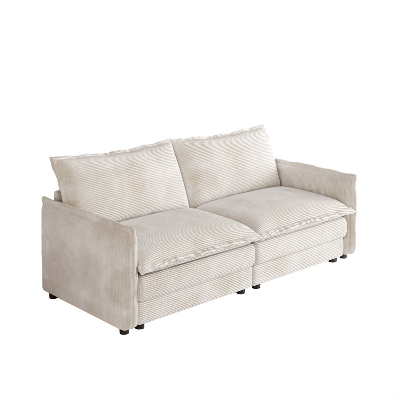 Canapé en tissu Corduroy, Beige