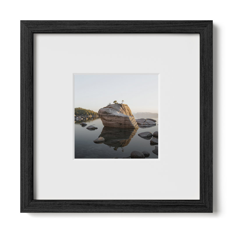 Cadre photo en bois massif avec verre, Noir, L 10 po x H 10 po