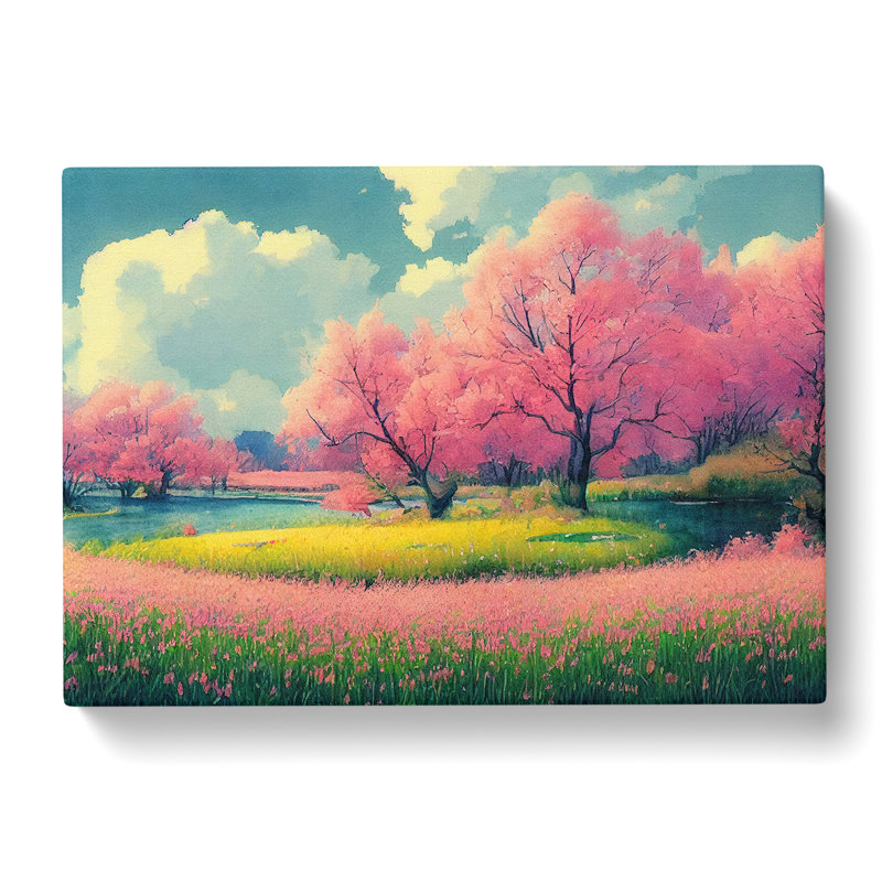 Spring Forest Watercolour Vol.2 - Wrapped Canvas Print, 35cm H x 50cm W x 3cm D