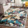 Tapis beige / bleu sarcelle