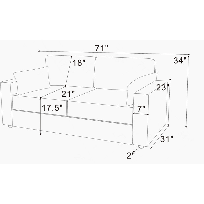 Modern 78-Inch Upholstered Sofa With Deep Cushions And Removable Pillows For Ultimate Comfort And Versatile Styling.