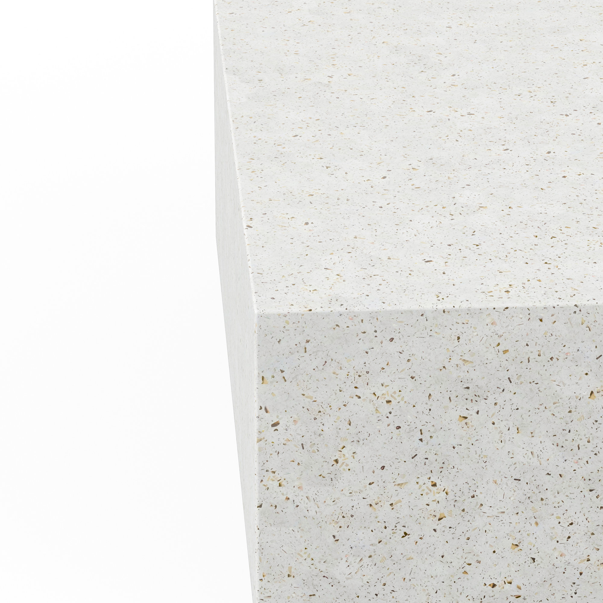 Kareen Square Coffee Table, 16.5" H x 47.25" W x 47.25" D, Ivory Terrazzo