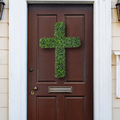 27" Uv Boxwood Door Cross