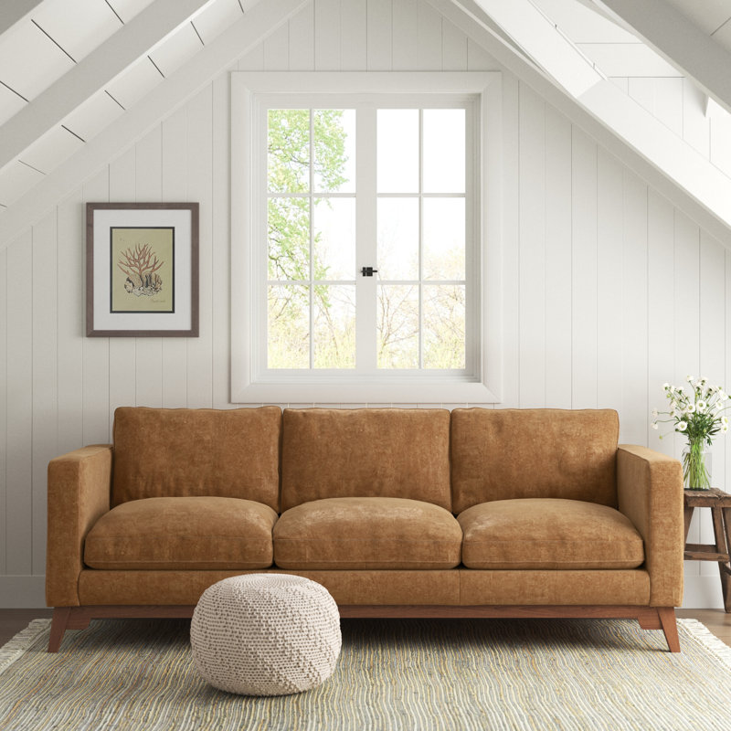Burwell 89" Genuine Leather Square Arm Sofa